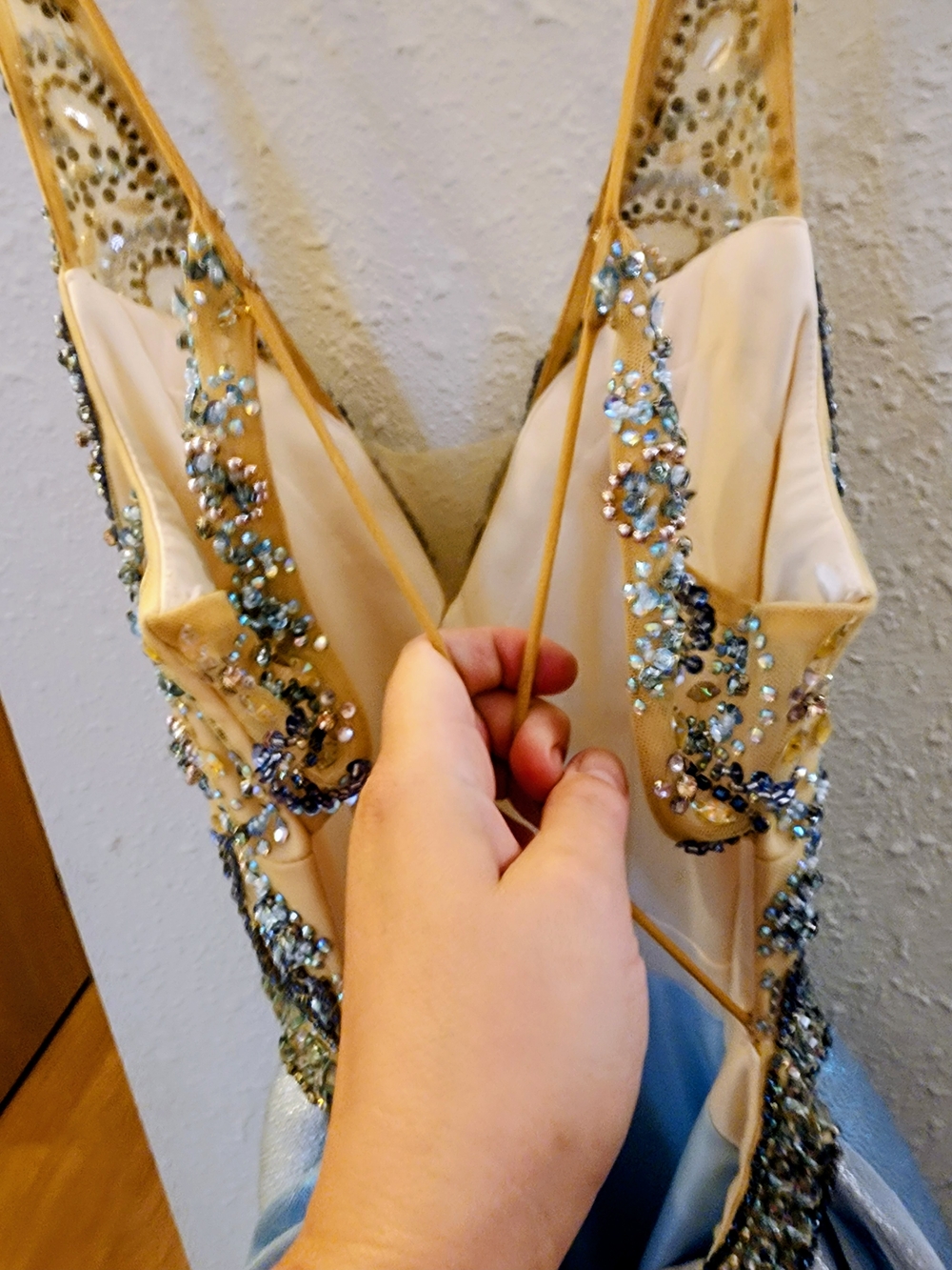 Rachel Allan Light Blue Beaded Ball Gown - Picture 9 of 16